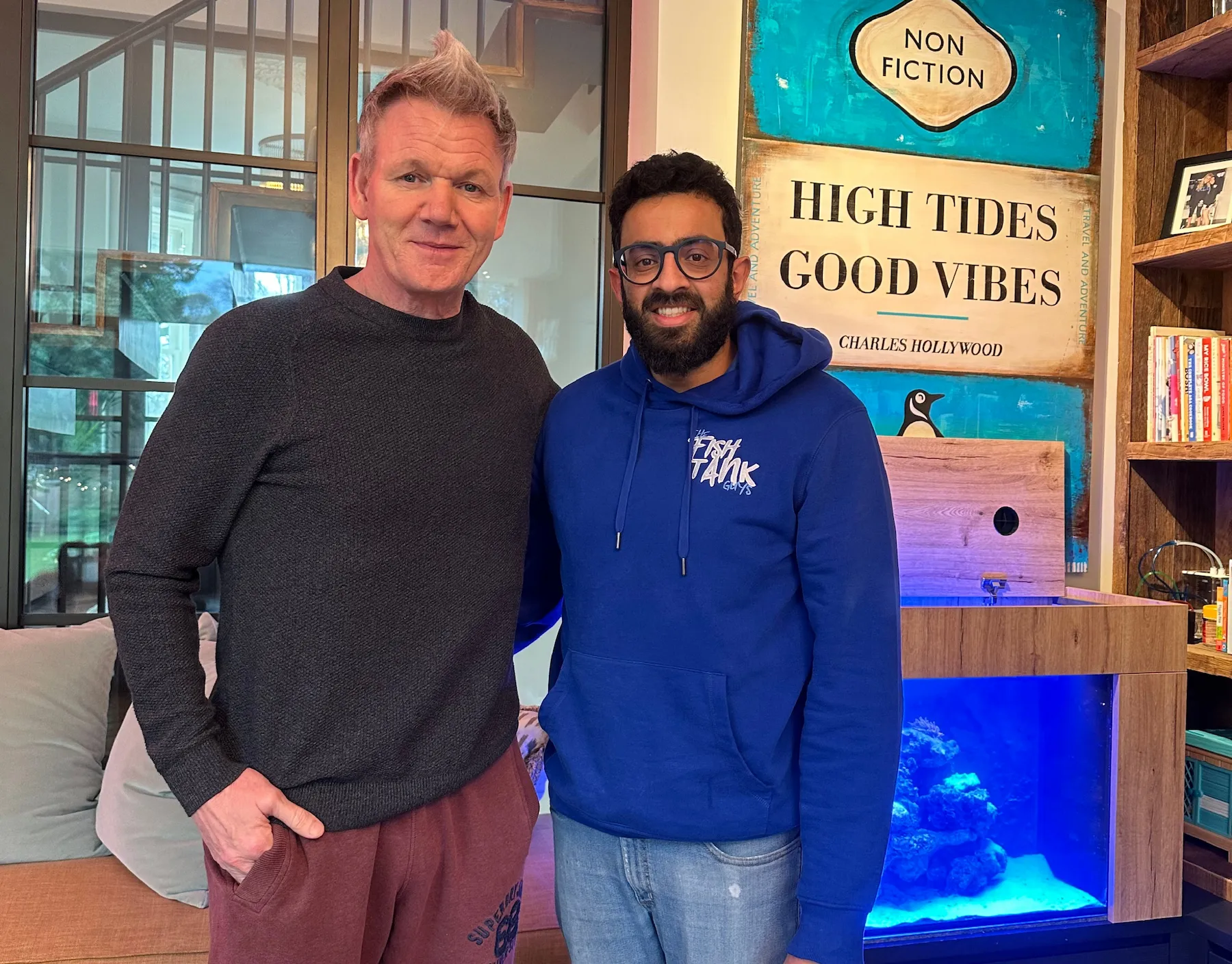 Gordon Ramsay with Majid Haq, founder of The Fish Tank Guys